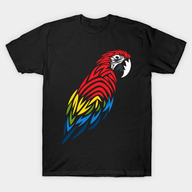 Tribal Macaw T-Shirt by albertocubatas